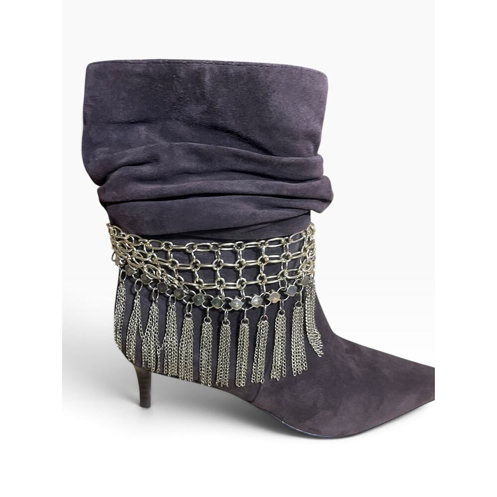 Michael Kors Dawn Chocolate Brown Suede Booties Size 7 NIB MRSP $452